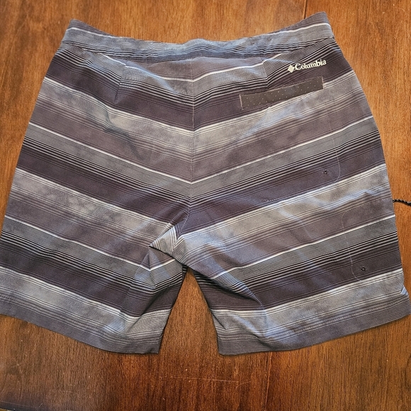 Columbia Men's Board Shorts Swim Trunks Black & Gray Striped Size 36 - Picture 5 of 11